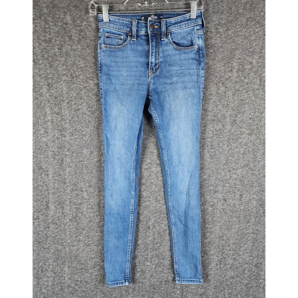 Hollister Jeans Womens 00R High-Rise Super Skinny Blue Denim EUC